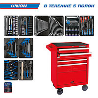 KING TONY Набор инструментов "UNION" в красной тележке, 173 предмета KING TONY 932-000MR