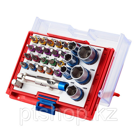 МАСТАК Набор вставок (бит) 1/4", PH, PZ, Hex, Torx, Slotted, 28 предметов МАСТАК 058-10028C, фото 1