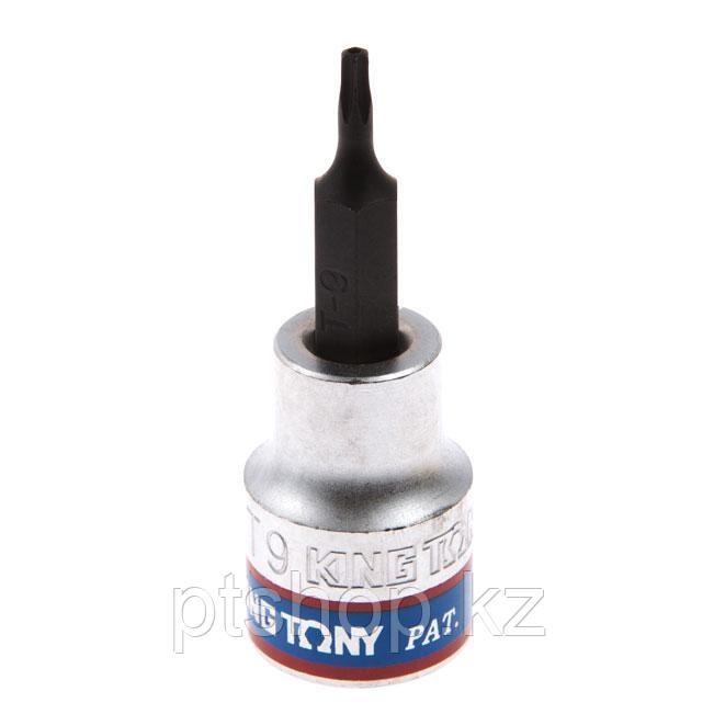 KING TONY Насадка (бита) торцевая 3/8", Torx, T9, L = 50 мм, с отверстием KING TONY 302709
