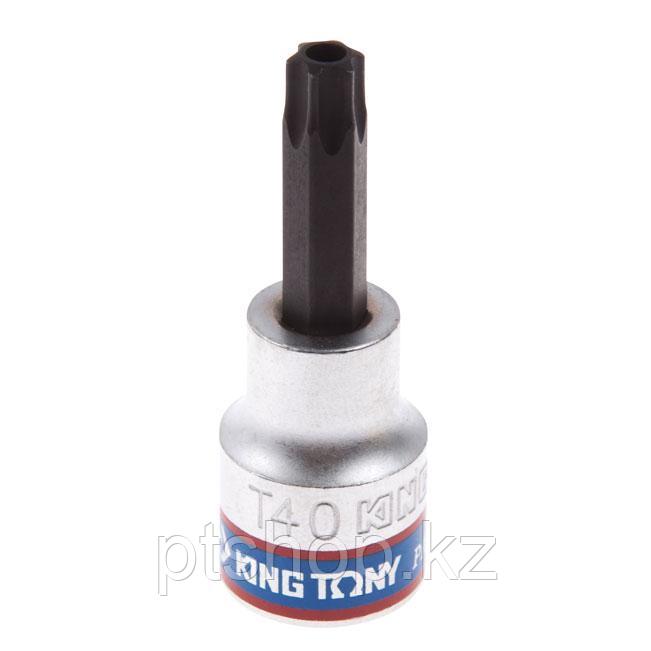 KING TONY Насадка (бита) торцевая 3/8", Torx, T40, L = 50 мм, с отверстием KING TONY 302740