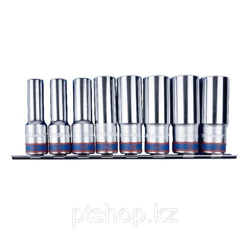 KING TONY Набор глубоких торцевых головок 1/2", двенадцатигранные, 12-24 мм, 8 предметов KING TONY 4208MR11