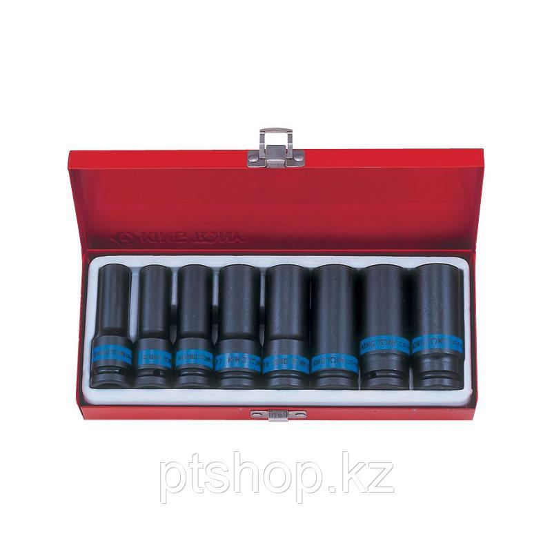 KING TONY Набор ударных глубоких торцевых головок 1/2", шестигранные, 12-24 мм, 8 предметов KINGTONY 4410MP01