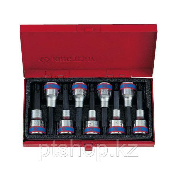 KING TONY Набор торцевых насадок 1/2", Torx, Т20-Т60 мм, L = 80 мм, 9 предметов KING TONY 4119PR