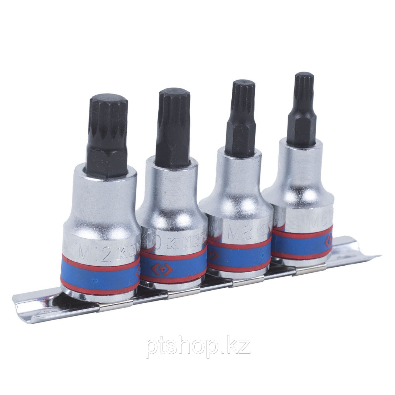 KING TONY Набор торцевых насадок 1/2", Spline, М6-М12, L = 80 мм, 4 предмета KING TONY 4126PR