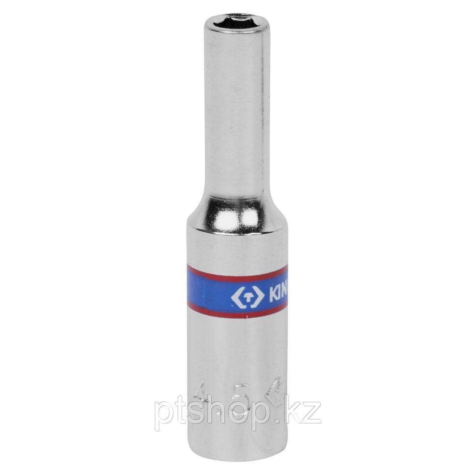 KING TONY Головка торцевая глубокая шестигранная 1/4", 4,5 мм KING TONY 223545M