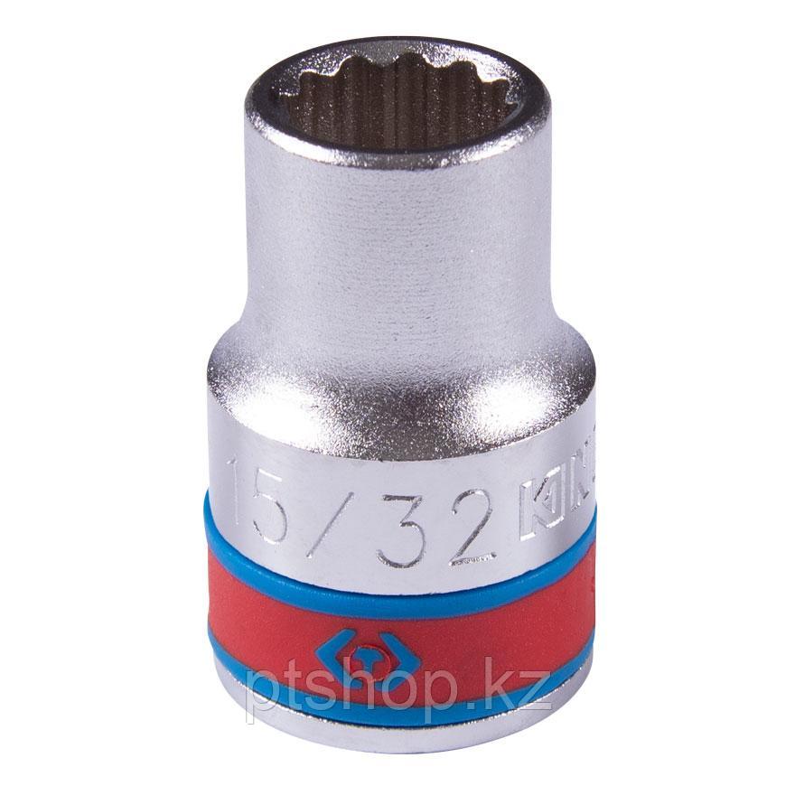 KING TONY Головка торцевая стандартная двенадцатигранная 1/2", 15/32", дюймовая KING TONY 433015S