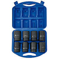 МАСТАК Набор глубоких торцевых головок 1", шестигранные, 24-41 мм, для мультипликатора,  8 предметов МАСТАК