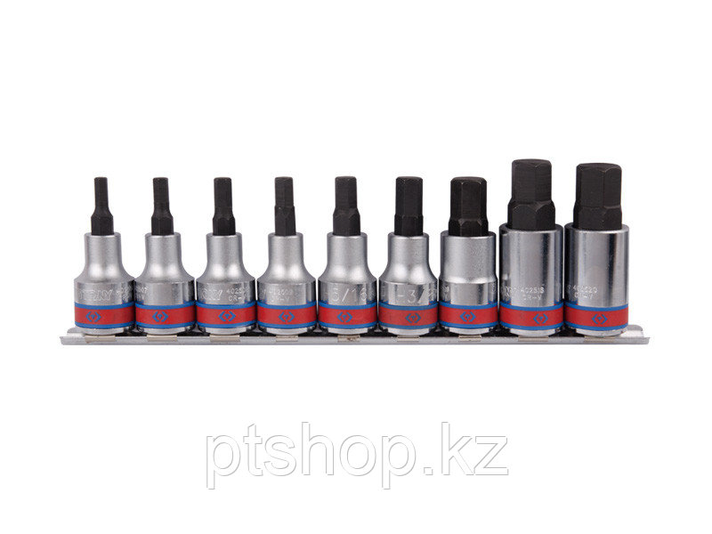 KING TONY Набор торцевых насадок 1/2", Hex, 3/16"-5/8", 9 предметов KING TONY 4110SR10