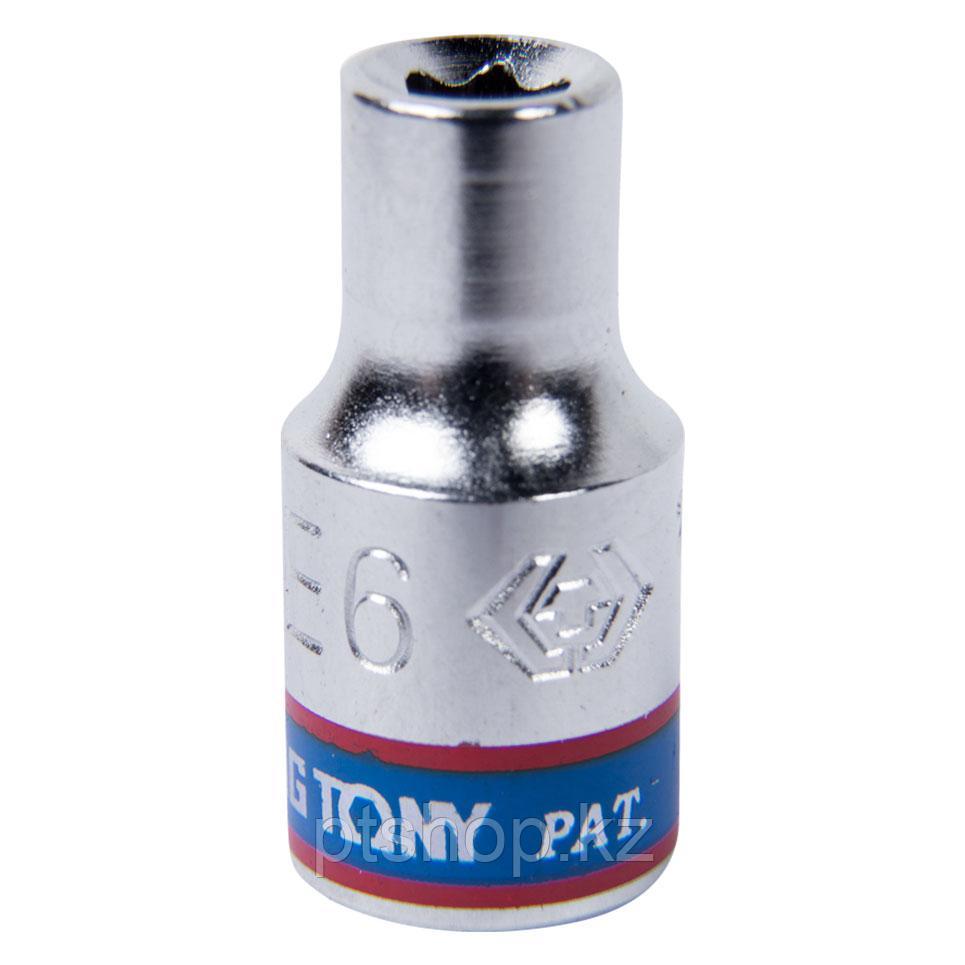 Головка торцевая TORX Е-стандарт 1/4" E6 L = 24 мм KING TONY 237506M - фото 1 - id-p110604625