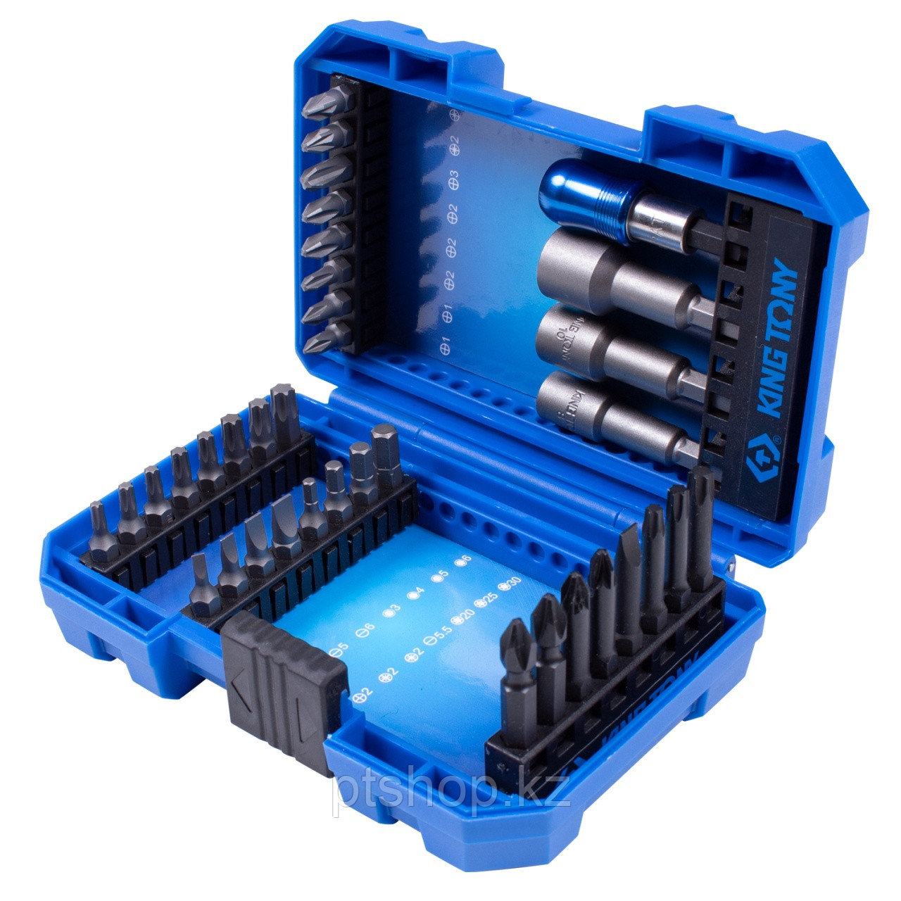 KING TONY Набор вставок (бит) 1/4", PH, PZ, Hex, Torx, Slotted, 36 предметов KING TONY 1036MR