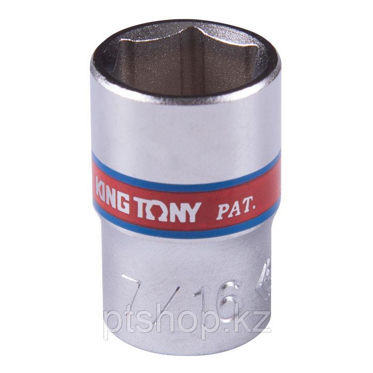 KING TONY Головка торцевая стандартная шестигранная 1/4", 7/16", дюймовая KING TONY 233514S