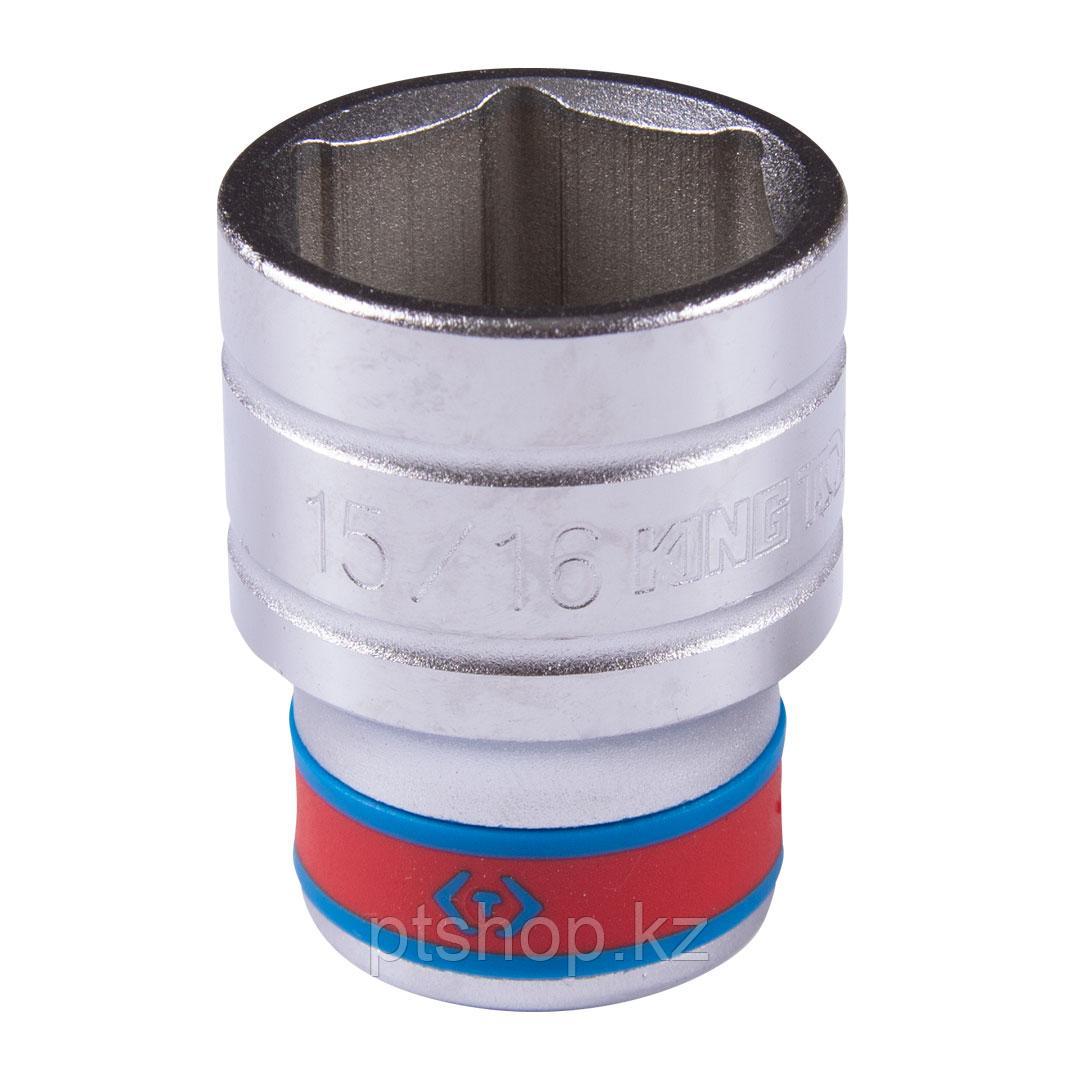 KING TONY Головка торцевая стандартная шестигранная 1/2", 15/16", дюймовая KING TONY 433530S