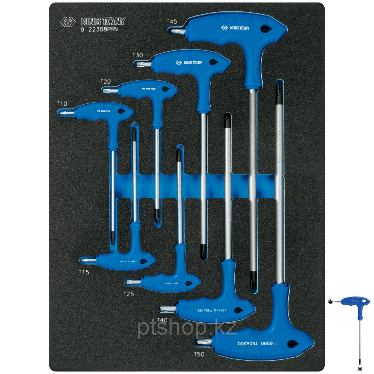 KING TONY Набор ключей Torx L-тип, ложемент, 8 предметов KING TONY 9-22308TRV
