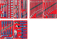МАСТАК Набор инструментов "СТАРТ" для тележки, 7 ложементов, 161 предмет МАСТАК 5-00161