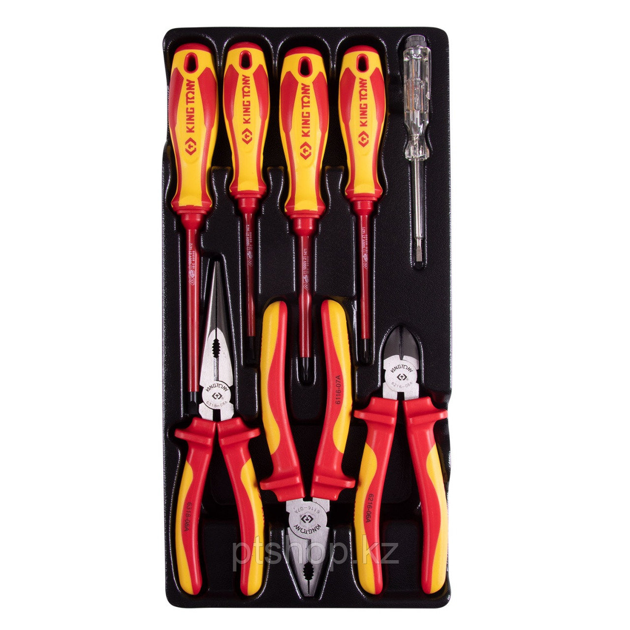 KING TONY Набор диэлектрического инструмента, ложемент, 8 предметов KING TONY 9-40618GP