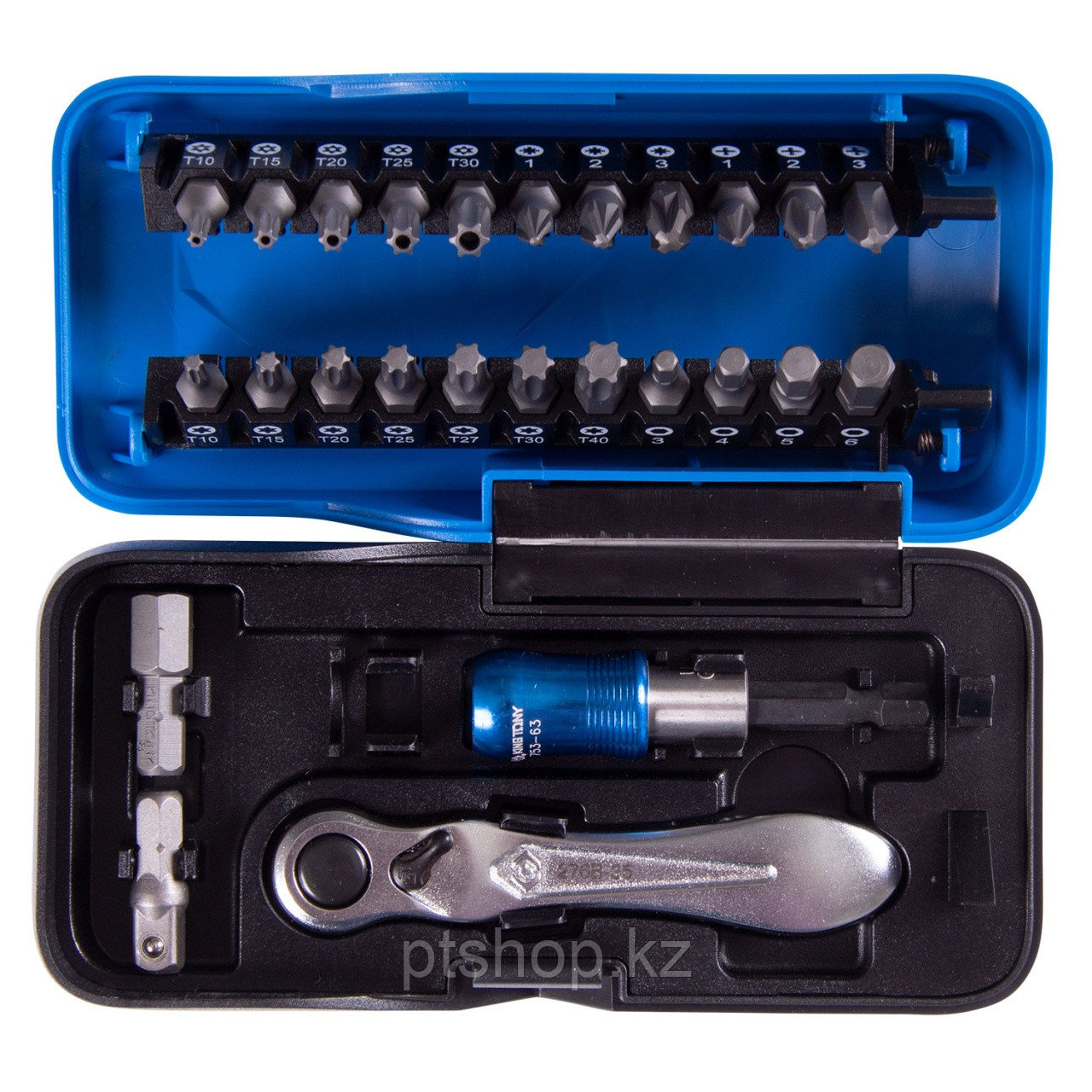 KING TONY Набор вставок (бит) серии "АТОМ", 1/4", PH, PZ, Hex, Torx, 26 предметов KING TONY 1026CQ-AM