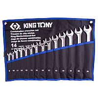 KING TONY Набор комбинированных ключей, 8-24 мм, чехол из теторона, 14 предметов KING TONY 12D15MRN01