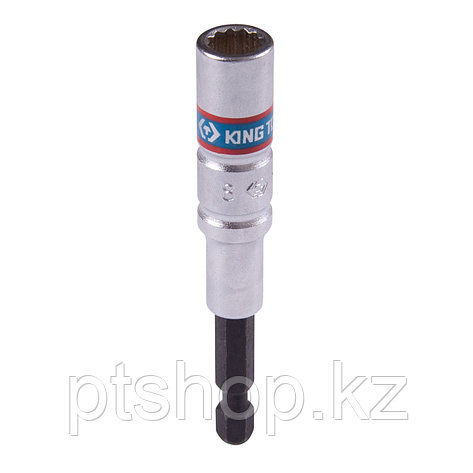 KING TONY Головка для шуруповерта двенадцатигранная 1/4", 8 мм, L = 80 мм KING TONY 76B808M, фото 1
