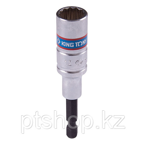 KING TONY Головка для шуруповерта двенадцатигранная 1/4", 12 мм, L = 80 мм KING TONY 76B812M, фото 1
