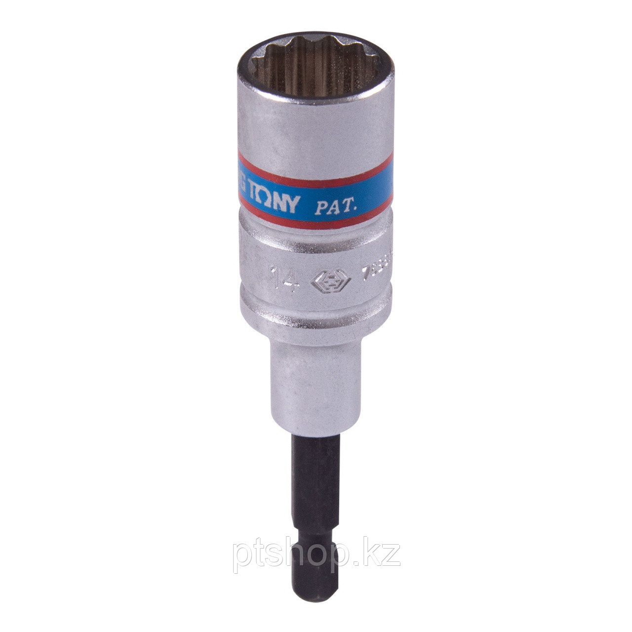 KING TONY Головка для шуруповерта двенадцатигранная 1/4", 14 мм, L = 80 мм KING TONY 76B814M