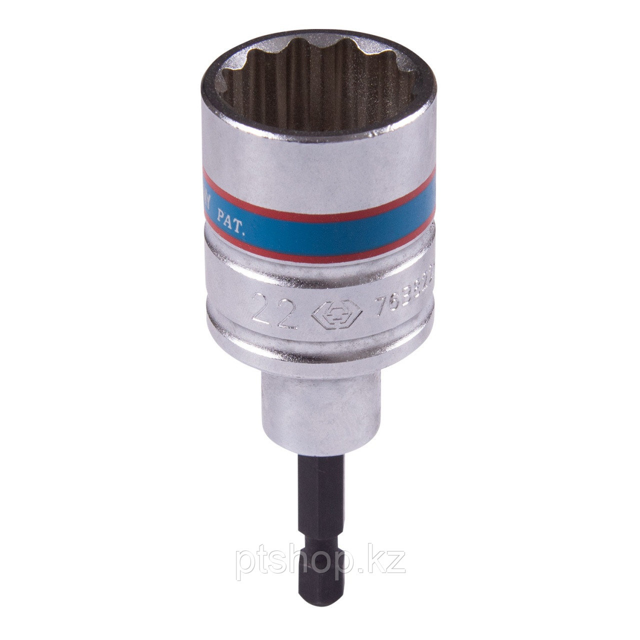 KING TONY Головка для шуруповерта двенадцатигранная 1/4", 22 мм, L = 80 мм KING TONY 76B822M