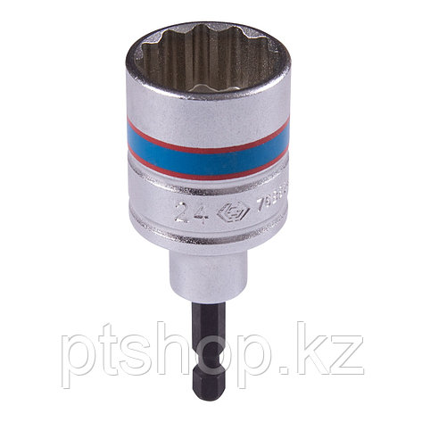 KING TONY Головка для шуруповерта двенадцатигранная 1/4", 24 мм, L = 80 мм KING TONY 76B824M, фото 1