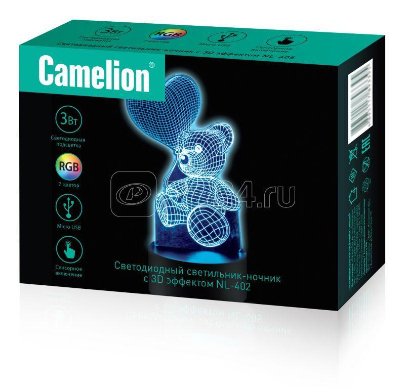 Светильник светодиодный настольный NL-402 "Мишка" 3Вт RGB USB ночник син. Camelion 14560 - фото 9 - id-p110614622