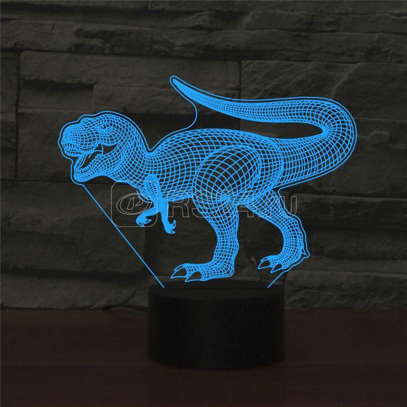 Светильник светодиодный настольный NL-405 "Динозавр" 3Вт RGB USB ночник фиолет. Camelion 14563 - фото 5 - id-p110614625