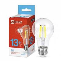 Лампа светодиодная LED-A60-deco 13Вт грушевидная прозрачная 6500К холод. бел. E27 1370лм 230В IN HOME