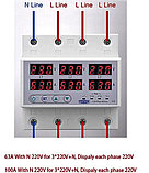 Трехфазное реле напряжения и контроля фаз с дисплеем (3 х 100А), фото 4