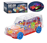 Набор детской машинки из разноцветных шестеренок с красными колесиками 19х8 см