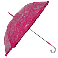 Кружевной женский зонт трость (розовый)