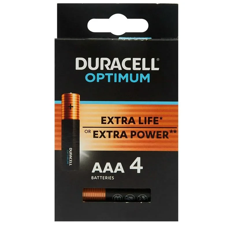 Батарейка щелочные DURACELL OPTIMUM AAA (4шт) - фото 1 - id-p110477390