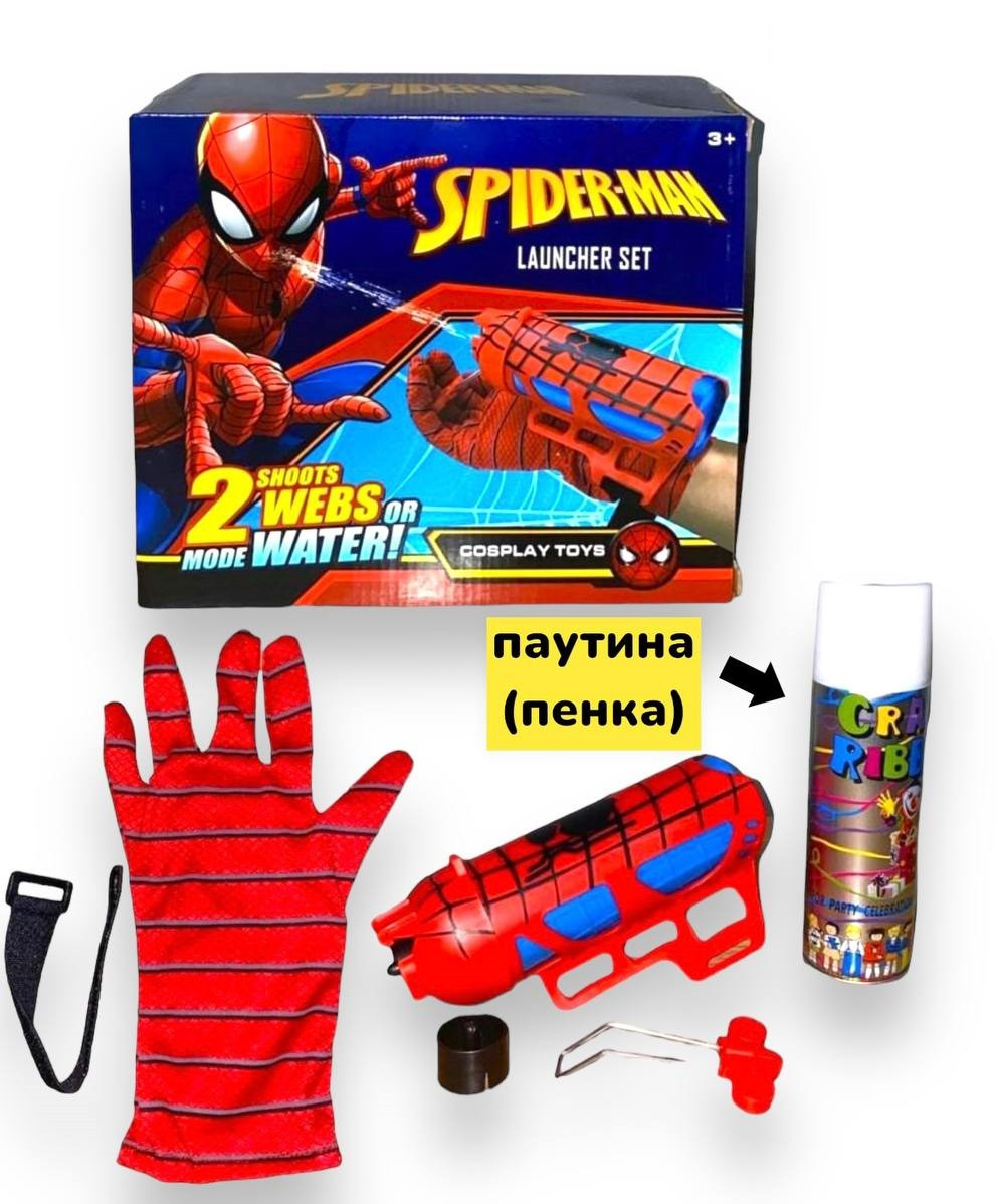 Перчатка с паутиной человека паука красная 16х21 - фото 1 - id-p110620375