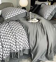 Комплект постельного белья KING SIZE из тенселя с геометрическим принтом