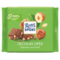 Ritter Sport шоколад молочный с дробленным лесным орехом, 100 гр