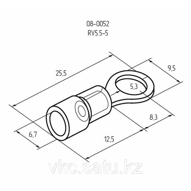 Наконечник кольцевой изолированный (НКИ d5.3мм) 4-6кв.мм (VR5.5-5) REXANT 08-0052 - фото 3 - id-p110635149