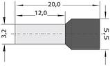 Наконечник штыревой втулочный изолир. (НШВИ F-18мм) 4кв.мм (СЕ040012grey) сер. REXANT 08-0822, фото 2