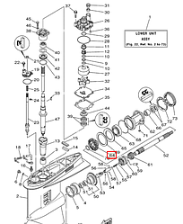 Шестерня заднего хода Yamaha Y 150-200 6G54557102