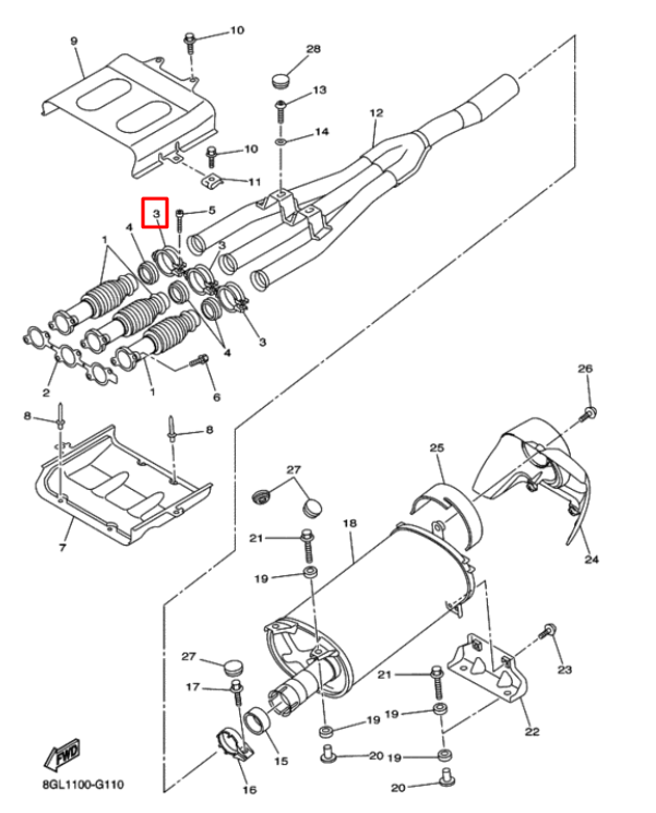 Хомут снегохода Yamaha 8FA1471500