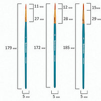 Кисти синтетика BRAUBERG, НАБОР 10 шт., синие (Круглые, Овальные, Плоские, Лайнеры), 201030, фото 6
