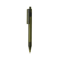 Ручка X8 из прозрачного rPET GRS, зеленый; , , высота 14 см., диаметр 1,1 см., P611.077
