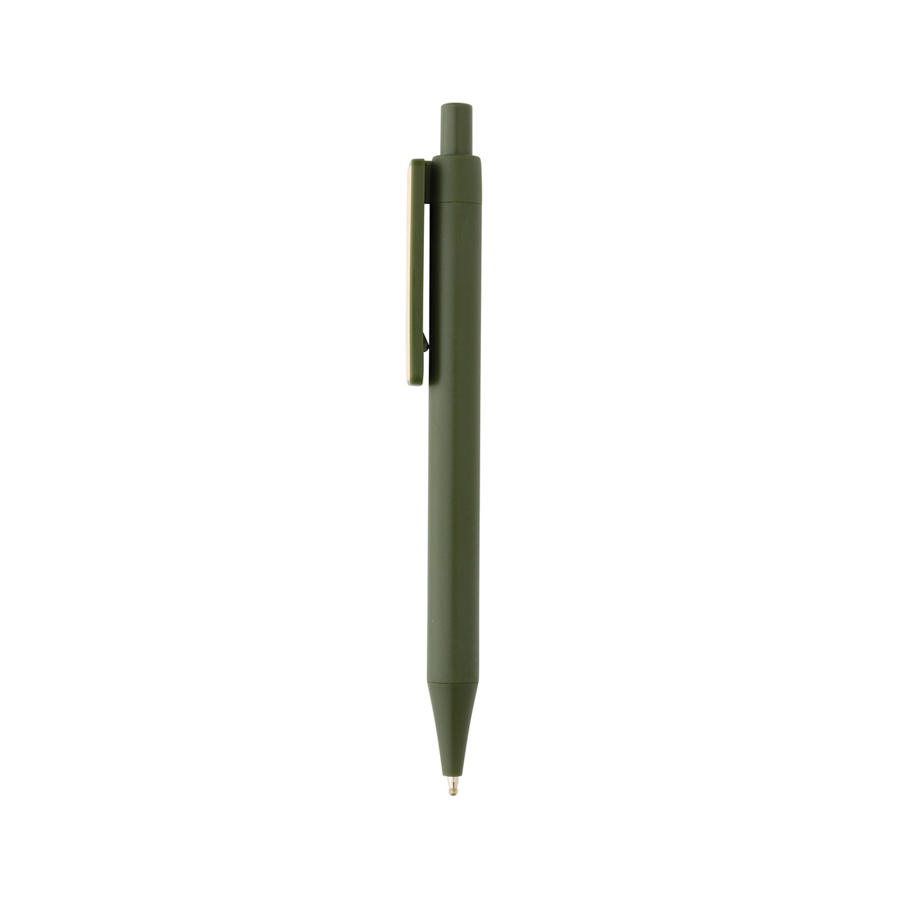 Ручка из переработанного ABS-пластика GRS с бамбуковым клипом, зеленый; , , высота 14 см., диаметр 1,1 см., - фото 3 - id-p110642144