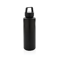 Бутылка с ручкой из переработанного полипропилена RCS, 500 мл, черный; , , высота 22,5 см., диаметр 6,6 см.,