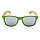 Солнцезащитные очки из переработанного пластика RCS с бамбуковыми дужками, зеленый; , Длина 14,3 см., ширина, фото 2
