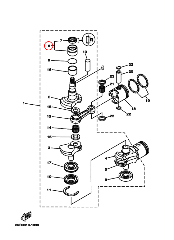 Подшипник коленвала Верх Yamaha ASTIKA Y 30 9339999951 - фото 1 - id-p109568650