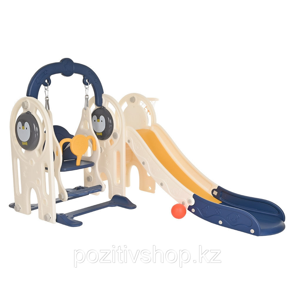 Детская горка с качелей Pituso Пингвин синий, фото 1