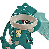 Детская горка Pituso Викки с баскетбольным кольцом Голубой, фото 6