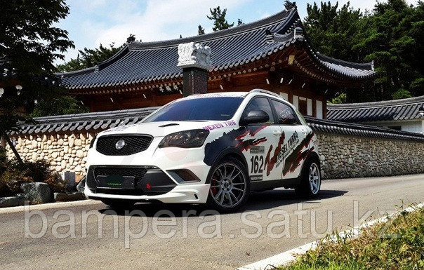 Накладка на передний бампер "Zest" (стеклопластик) для SsangYong Actyon 2011-2013 г.в. - фото 4 - id-p110645780