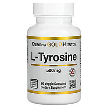 California Gold Nutrition, L-тирозин, AjiPure, 500 мг, 60 кап.
